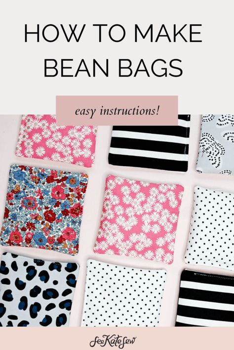 How to make a bean bag Diy Bean Bags No Sew, How To Sew Bean Bags, Tela, Couture, How To Make Bean Bags Diy, Bean Bag Diy How To Make, No Sew Bean Bags, Homemade Bean Bags, Sewing Bean Bags