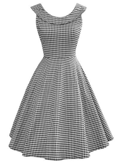 Shop Gingham Plaid Flare Dress online. SheIn offers Gingham Plaid Flare Dress & more to fit your fashionable needs. Dirndl, Vintage Dresses Cheap, Vintage Gingham, Vintage Swing Dress, Pin Up Dresses, Frock Design, Dress Online, Mode Outfits, Stylish Dresses