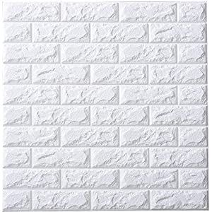 3D Brick Wallpaper, White Brick Pattern Wall Stickers, Self- Adhesive Wallpaper for Living Room Bedroom, 60 * 60CM by YTAT(10): Amazon.co.uk: DIY & Tools White Brick Wallpaper Bedroom, White Brick Texture, Brick Wallpaper Bedroom, White Brick Background, 3d Brick Wallpaper, Brick Bedroom, White Brick Wallpaper, Modern Stair Railing, Brick Wall Texture