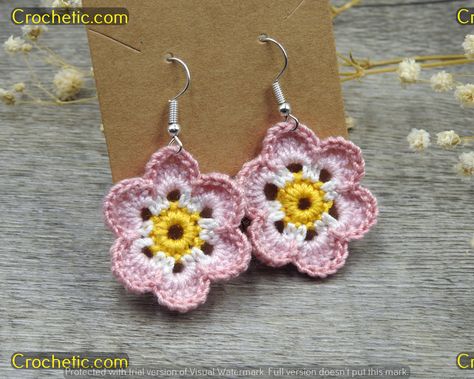 "Boho Vibes: Trendy Crochet Outfits and Accessories for Free Spirits"Cozy and Cute: Crochet Clothing Cute Crochet Clothing, Flowers Colourful, Pink Flower Earrings, Crochet Jewelry Patterns, Crochet Earrings Pattern, Handmade Jewelry Gift, Jewellery Gift, Unique Crochet, Earring Patterns