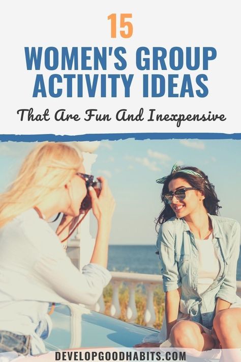 15 Women's Group Activity Ideas That Are Fun & Inexpensive #activities #funactivities #selfcare #selflove Christian Womens Group Activities, Mom Group Ideas Activities, Activities For Sisters To Do Together, Funny Group Activities, How To Start A Womens Group, Ladies Activities Ideas, Women Bonding Activities, Woman Event Ideas, Women’s Small Group Ideas