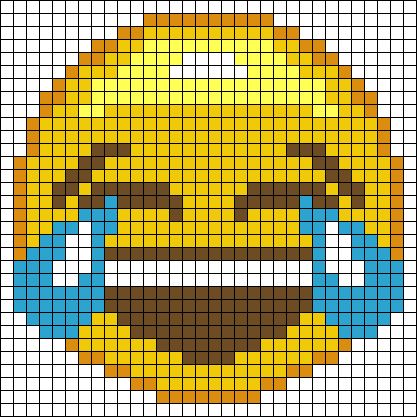 Alpha Friendship Bracelet Pattern #21878 added by biancaplem. Emoji, laughing, laughter, out, loud. Laughter Emoji, Crochet Pixel, Perler Beads Ideas, Smiley Emoticon, Beads Perler, Perler Bead Pattern, Art Perle, Laughing Emoji, Pixel Art Templates