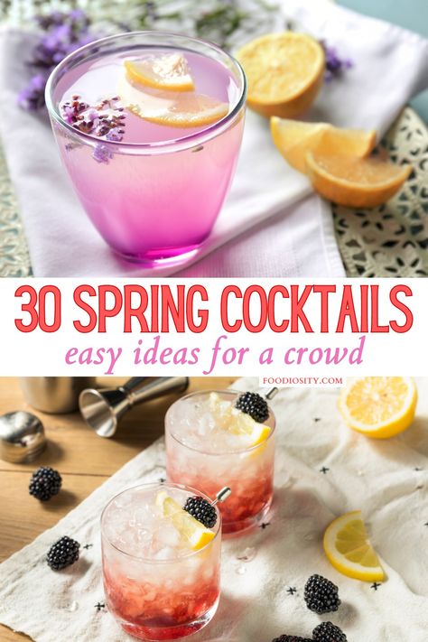 30 Spring Cocktails For A Crowd - Foodiosity Drink For A Crowd Alcoholic, Mocktail Recipe For A Crowd, Boozy Drinks For A Crowd, Spring Shots Alcohol, Spring Spritzer Cocktail, Mother’s Day Batch Cocktail, Easy Cocktail Recipes For A Crowd, Spring Punch Alcoholic, Cocktail For Crowd