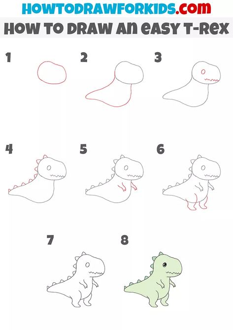 Mandalas, T Rex Cartoon Drawing, How To Draw A T-rex, Easy Dinosaur Drawing, T Rex Cartoon, T-rex Drawing, Doodling Tutorial, Dino Drawing, Toddler Drawing