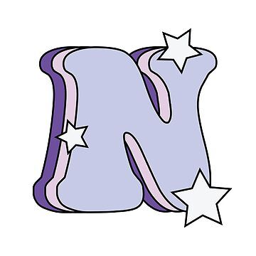 "Retro and Groovy Letter N (Lilac, Pink, Purple, Stars)" Sticker for Sale by Michelle Ramos | Redbubble Stars, Purple, Pink, Purple Stars, Lilac Pink, Letter N, Pink Purple, Lilac, For Sale