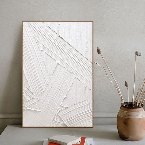 White Abstract Painting White Wall Painting White 3D Textured - Etsy Canada Cross Plaster Art, Plaster Wall Art Abstract, Mini Textured Canvas Art, Plaster Canvas Art Diy, Textured Wall Art Diy, Plaster Art Canvas, Cuadros Diy, White Wall Paint, Art Minimaliste