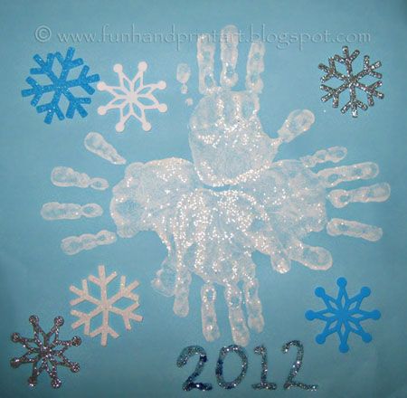 Handprint Snowflake Art - Fun Handprint Art Footprint Art, Handprint Snowflake, Snowflakes Art, January Crafts, Snowflake Craft, Footprint Crafts, Handprint Crafts, Winter Crafts For Kids, Preschool Christmas