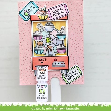 Mimi’s Interactive Birthday Card | Lawn Fawnatics Lawn Fawn Secret Garden Window, Lawn Fawn Interactive Cards, Interactive Birthday Cards, Lawn Fawn Design, Paint Board, Lawn Fawn Blog, Card Inspo, Lawn Fawn Stamps, Mini Balloons