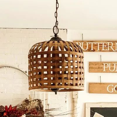 Shabby Chic Lighting, Farmhouse Basket, Industrial Ceiling Lights, Cage Pendant Light, Rustic Pendant Lighting, Metal Pendant Lamps, Farmhouse Shabby Chic, Metal Lanterns, Christmas Fireplace