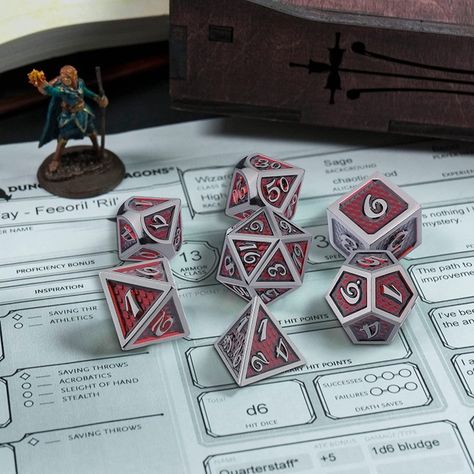 DND Red Dragon Scale Dice Set (***) Dnd Aethstetic, Dnd Game Aesthetic, Dnd Astethic, Dm Aesthetic Dnd, D And D Aesthetic, Dnd Dm Aesthetic, D D Aesthetic, Red Dice Aesthetic, Playing Dnd Aesthetic