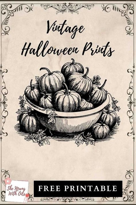 Vintage Halloween Cards Free Printables, Witchy Printables Free, Vintage Clip Art Free Printables, Vintage Halloween Printables Free, Free Clip Art Printables, Creepy Reference, Free Halloween Printables Vintage, Old Fashioned Halloween, Spooky Printables