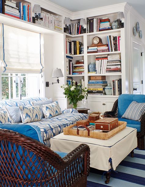 Los Angeles No. 3 - Mark D. Sikes Los Angeles, Angeles, Mark Sikes, City Living Room, Blue And White Home, Hollywood Hills Homes, Happy September, Mark D Sikes, Wicker Dining Chairs