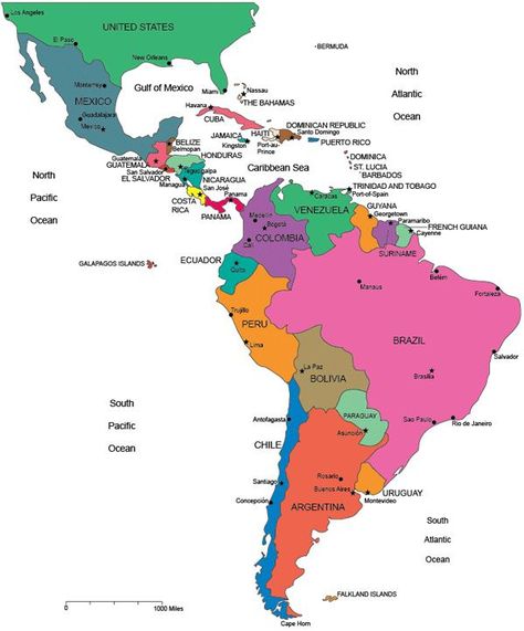 Latin America Map, Central America Map, Panama Culture, Map Of America, America Continent, Science Cells, Homeschool Lessons, South America Map, Latin America Travel