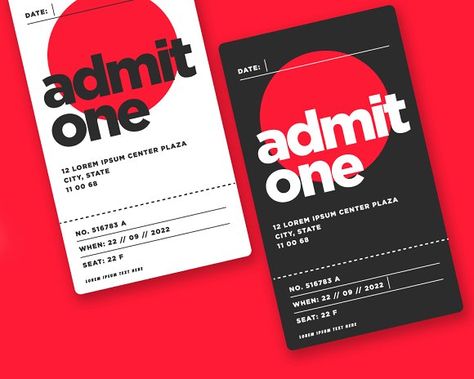 Event Ticket Admit Card Design by Akshar Pathak on @creativemarket Entry Ticket Design, Museum Ticket Design, Ticket Design Ideas, Event Ticket Design, Museum Ticket, Ball Event, Event Entry, Sneaker Ball, Event Id
