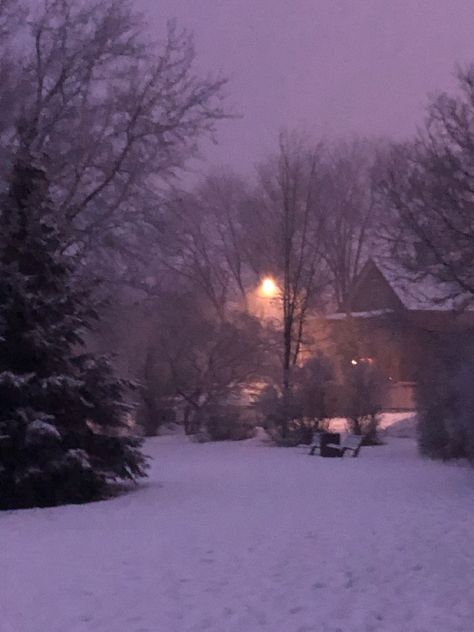 Nature, Light Purple Winter Aesthetic, Purple Winter Aesthetic, Sunset In Winter, Seasonal Aesthetic, Winter Pics, Purple Snow, Purple Witch, Snow Night