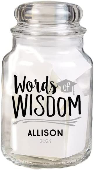 Amazon.com: Personalization Universe Graduation Wishes & Memories Personalized Jar : Home & Kitchen Chocolates, Encouragement Jar, Graduation Wishes, Grad Party Decorations, Brown Hairstyles, Grad Party, Grad Parties, Words Of Encouragement, Home Kitchen