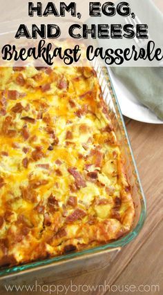 Lee Drummond Breakfast Casserole, Ham And Cheese Egg Bake Bread, Easy Egg Bake With Bread, Breakfast Casserole Without Hashbrowns Or Bread, Egg Casserole Without Hashbrowns, Cheesy Egg Bake Breakfast Casserole, Egg Bake Casserole No Hashbrowns, Meals That Have Leftovers, Breakfast Casserole Ham Potatoes