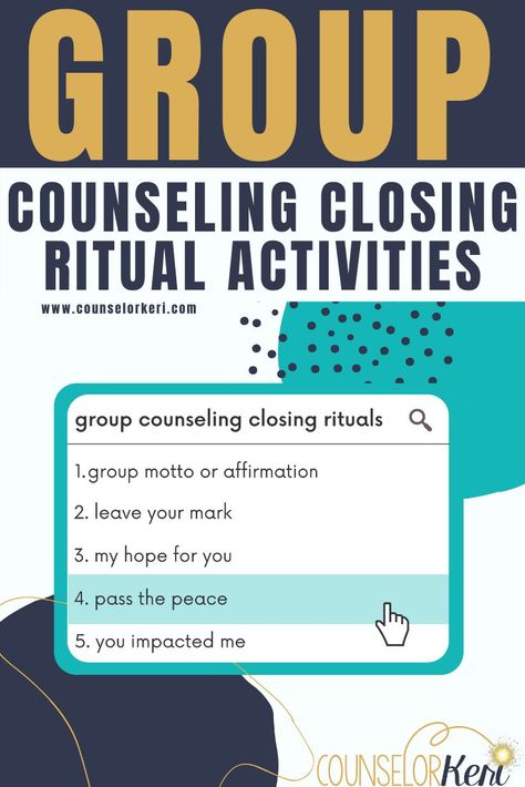 Looking for meaningful ways to end group counseling? Check out these 5 group counseling closing rituals to use with your students! Group counseling activities for the last session of group. Group counseling lesson plans for elementary school counseling and middle school counseling last session of group. -Counselor Keri School Counselor Lesson Plans, Support Group Activities, Lesson Plans For Elementary, School Counselor Lessons, Counselor Keri, Group Counseling Activities, Group Therapy Activities, Elementary School Counselor, Middle School Counseling