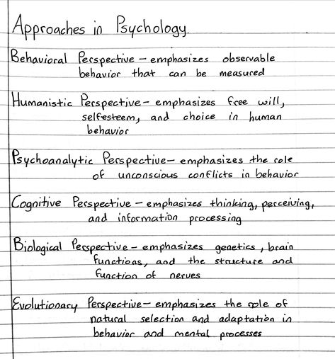 Note Taking Ideas Psychology, Biological Approach Psychology Notes, Bs Psychology Subjects, Psychology Approaches Revision, Psychology Tips For Studying, Psychology Student Books, Approaches In Psychology, Basic Psychology Notes, Forensic Psychology Student