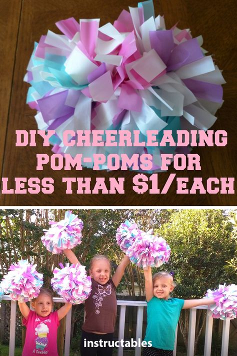 Zombies, Cheer Crafts For Kids, Diy Cheerleader Costume, Cheerleading Diy, Cheerleader Birthday Party, Cheerleading Crafts, Diy Pompoms, Cheer Birthday Party, Cheerleader Birthday