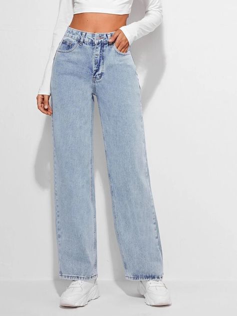 Celana Jogger Wanita, High Waist Straight Jeans, Mama Jeans, Mode Instagram, Mode Jeans, Outfit Jeans, Modieuze Outfits, Cute Jeans, Waist Jeans