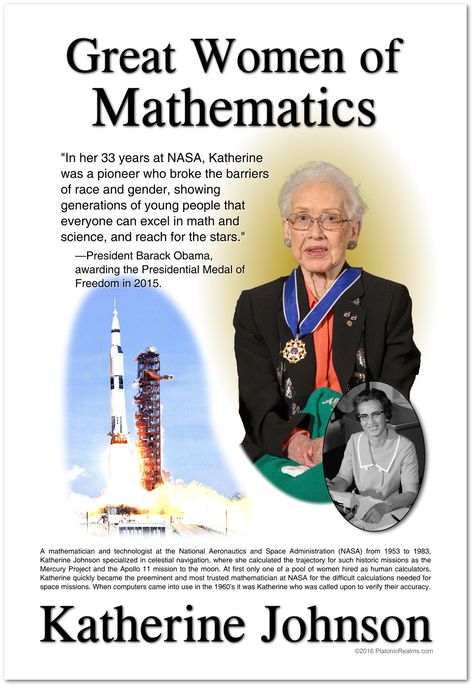 A great mathematician and a civic hero, Katherine Johnson was awarded the Presidential Medal of Freedom by president Barack Obama in 2015 for her extraordinary contribution to the United States' space program. Math Symbols Art, Art For Middle School, Mathematics Poster, Stem School, Space Crafts For Kids, Math Symbols, Katherine Johnson, Math Poster, Physics And Mathematics