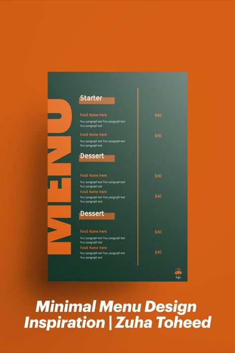 Minimalist Menu Design Inspiration | Zuha Toheed Essen, Minimal Menu Design, Papan Menu, Menu Design Layout, Menu Sushi, Menu Design Inspiration, Cafe Menu Design, Menu Card Design, Menue Design