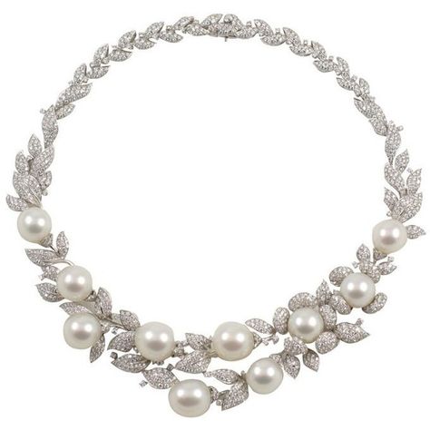 Diamond and Pearl necklace ($60,000) ❤ liked on Polyvore featuring jewelry, necklaces, pearl necklaces, pearl jewelry, pearl jewellery, white pearl necklace and long necklace Diamond Necklace With Pearls, Luxury Pearl Necklace, Pearl And Diamond Jewelry, Long Diamond Necklace, Diamond And Pearl Necklace, Unique Pearl Jewelry, Pearl Diamond Jewelry, South Sea Pearl Necklace, Pearl And Diamond Necklace