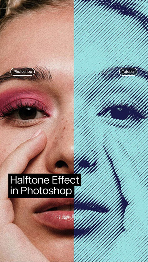 In this step-by-step tutorial, we'll show you how to create the halftone pattern with and make your first Photoshop halftone effect. Halftone Photoshop Tutorial, Half Tone Graphic Design, Halftone Effect Photoshop, Graphic Design Self Portrait, Photoshop Effects Ideas, Cool Photoshop Effects, Photoshop Editing Photo Effects, Overprint Effect, Halftone Collage