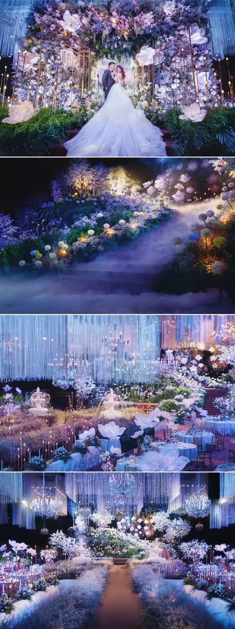 Princess Themed Wedding, Fairytale Wedding Theme, Wedding Theme Inspiration, Fairytale Weddings, Crystal Garden, Fairy Wedding, Fantasy Wedding, Wonderland Wedding, Wedding Stage