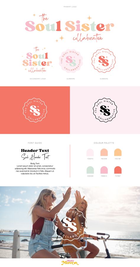 Brand Kit Ideas, Listening Lounge, Brand Kits, Colorful Branding, Font Guide, Colorful Logo, Rainbow Logo, Learning Graphic Design, Logo Diy