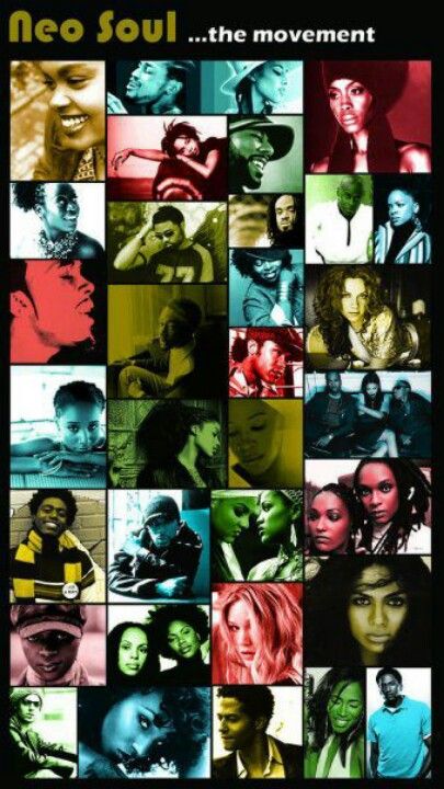 A collage of all the fantastic neo-soul/soul artists Neo Soul Artists, Neo Soul Apartment, Neo Soul Wallpaper, Neo Soul Aesthetic, Aesthetic Podcast, Neo Soul Music, Best Friend Canvas, Funk Bands, R&b Albums