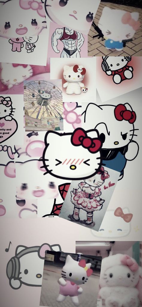 A bunch of Hello Kitty's... And one Sigma and one BUFF Hello Kitty Samsung Wallpaper, Cute Y2k Hello Kitty Wallpaper, Y2k Wallpaper Samsung, Y2k Wallpaper Sanrio, Help Kitty Wallpaper, Hello Kitty Buff, Hello Kitty Wallpaper Samsung, Fotos Da Hello Kitty, Hello Kitty Collage Wallpaper