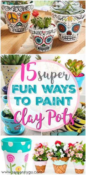 Paint Clay Pots, Paint Clay, Painted Pots Diy, Terra Cotta Pot Crafts, Painted Clay Pots, Painted Terra Cotta Pots, Spring Craft, Flower Pot Crafts, Painted Flower Pots