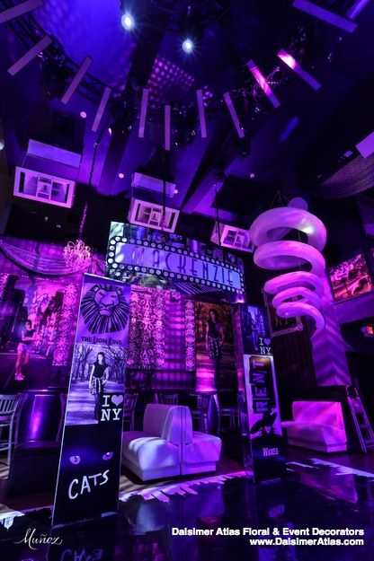 New York Theme Quinceanera, Cyberpunk Theme Party, Cyberpunk Party Decorations, Nightclub Theme Party, Club Theme Party Ideas, 2000 Theme Party Ideas, 2000 Theme Party, Bat Mitzvah Party Themes, New York Theme Party