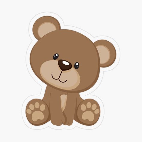 Cute Bear Design, Teddy Bear Cake Topper Printable, Bear Stickers Printable, Cute Bear Stickers Printable, Brown Bear Cartoon, Brown Bear Printables, Bear Face Drawing, Teddy Bear Printable, Teddy Drawing