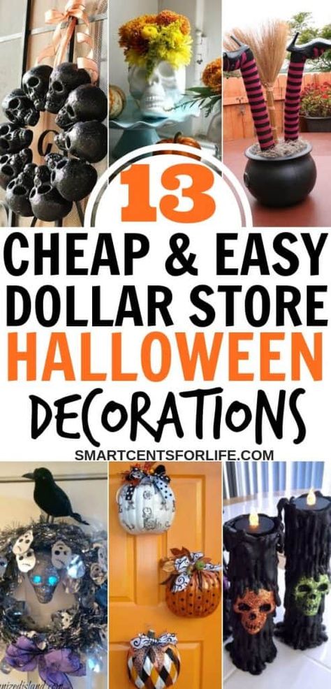 Diy Halloween Shelf Decor, Glam Halloween Decor Diy, Halloween Tombstone Ideas, Halloween Bushes Decorations, Halloween Candy Bar Ideas, Dollar Tree Halloween Diy, Halloween On A Budget, Halloween Crafts For Adults, Store Halloween Decorations