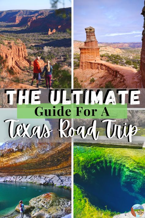 4 different pictures of beautiful stops in texas along a road trip: Hamilton Pool, Jacobs well, Palo Duro State Park and Caprock Canyon State Park Family Camping, Camping Trip Ideas, Family Camping Hacks, Texas Aesthetic, Texas Road Trip, Texas Roadtrip, Best Hikes, Trip Ideas, Camping Trip