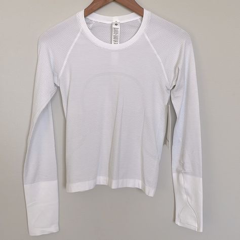 Nwt Lululemon Swiftly Tech Long Sleeve 2.0 *Race Length White / White Size 4 Lululemon Swiftly Tech Long Sleeve, Swiftly Tech Long Sleeve, Lululemon Long Sleeve, Lululemon Hoodie, Lululemon Swiftly Tech, Ribbed Shirt, Lululemon Swiftly, Swiftly Tech, Lululemon Tops