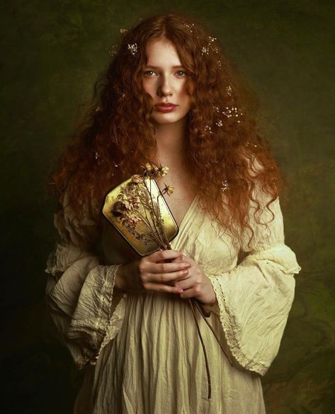 Old Painting Photoshoot, Dramatic Portrait Photoshoot, Freckles Portrait, David Dubnitskiy, Midlife Transformation, Whimsical Photography, Poetic Photography, Victorian Portrait, Acrylic Portrait Painting