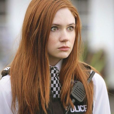 Amy Pond Costume - Police Woman Costume - Doctor Who Karen Gillan, Amy Pond, Amy Pond Hair, Amy Pond Costume, Police Woman Costume, Doctor Who Amy Pond, Androgynous Girls, Police Woman, Hot Cops
