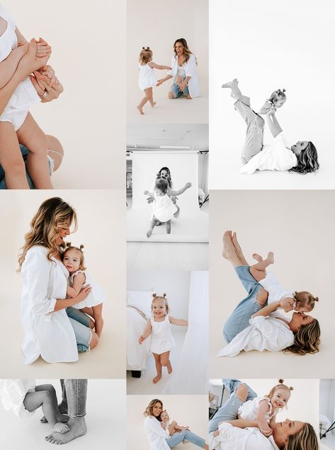 after a year of praying and planning, then finally doing the damn thing.. I am so excited to host motherhood mini sessions! whether you're waiting on your little one or chasing them around - I am here to celebrate you and your motherhood. these sweet, simple sessions allow you a moment to capture your bump or maybe the magic of feeding, play silly games, dance, just be with your babies. take a peek into haylie's motherhood session by clicking the link and you'll see what I'm talking about! Photoshoot With Mom And Daughter, Mom And Me Mini Sessions Photo Ideas, Mommy And Me Portraits Studio, Studio Mommy And Me Photo Shoot, Family Mini Photo Session, Mommy And Me Jeans Photo Shoot, Mother’s Day Minis Studio, Mom And Me Indoor Photoshoot, Mommy And Daughter Studio Photo Shoot