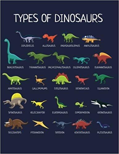 Types Of Dinosaurs : Dinosaur Sketchbook (Drawing Pad Notebook) (8.5 x 11 Large): Pelloa Journals: 9781976116247: Amazon.com: Books Dinosaurs Names And Pictures, Composition Book Journal, Dinosaur Notebook, Baby Dinosaur Party, Types Of Dinosaurs, Free Kids Books, Dinosaur Alphabet, Notebook Drawing, All Dinosaurs