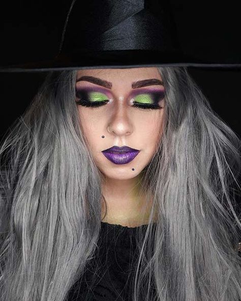 Simple Witch Makeup, Easy Diy Halloween Makeup, Pretty Witch Makeup, Halloween Makeup Diy Easy, Witchy Makeup, Halloween Makeup Witch, Holloween Makeup, Diy Halloween Makeup, Witch Hair