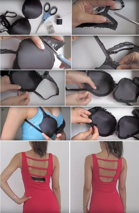 30 Life Hacks Every Girl Should Know---DIY Backless Bra Diy Backless, Bras For Backless Dresses, Life Hacks Every Girl Should Know, Diy Bra, Mode Tips, Hacks Every Girl Should Know, Bra Hacks, Backless Bra, Diy Vetement