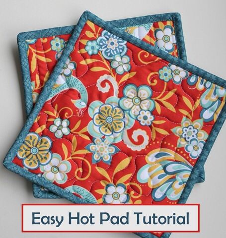 Patchwork, Sew Ins, Hot Pads Diy, Quilted Potholder Tutorial, Quilted Potholder Pattern, Hot Pads Tutorial, Diy Baby Headbands, Sewing Machine Projects, Potholder Patterns