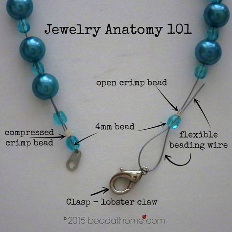How To Tie Beaded Necklace, How To Add A Clasp To A Necklace, Stretch Necklaces Diy, How To Make Necklace With Beads, Basic Beaded Jewelry, Make Bead Necklace, Craft Necklaces Ideas, How To End A Beaded Necklace, Uses For Beads Other Than Jewelry