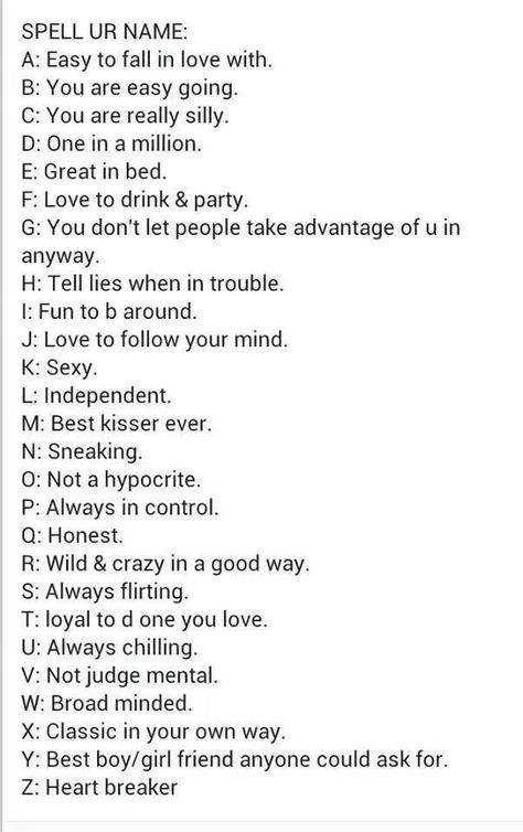 Spell Out Your Name And See What It Means, Contact Bf Names, Nature, Contact Names For Annoying People, Spell Out Your Name Personality, Abcs Expose You Game, Names That Belong Together, Code Names For Crushes Ideas, Names For Male Bestie