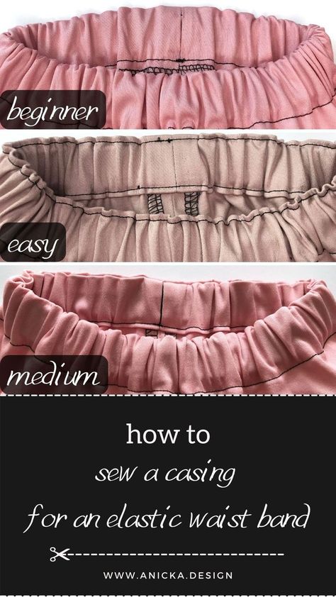 Gathered skirts with an elastic waist band casing. Three different methods of sewing. Couture, Skirt Patterns Sewing Elastic Waist, Elastic Waist Skirt Diy, Diy Skirt Pattern, Elastic Waist Skirt Pattern, Skirt Pattern Easy, Diy Elastic, Circle Skirt Pattern, Elastic Waistband Skirt