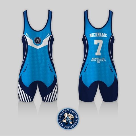 A Powerful and Combative Wrestling Singlet for Halifax Youth Wrestling Club Clothing or apparel contest #Sponsored design#clothing#apparel#halifaxyouthwrestling Clubbing Outfits, Wrestling Uniform, Leotard Designs, Youth Wrestling, Wrestling Singlet, Design Clothing, Columbia Blue, Clothing Apparel, Club Outfits